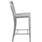 Merrick Lane Santorini Galvanized Steel Indoor/Outdoor Counter Bar Stool With Slatted Back And Powder Coated Finish